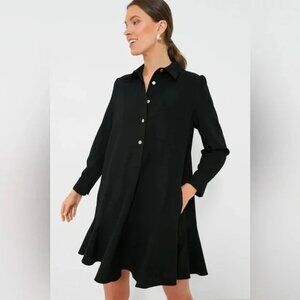 Tuckernuck Black Crepe Callahan Long Sleeve Flirty Swing Mini Hemline XXL NWT